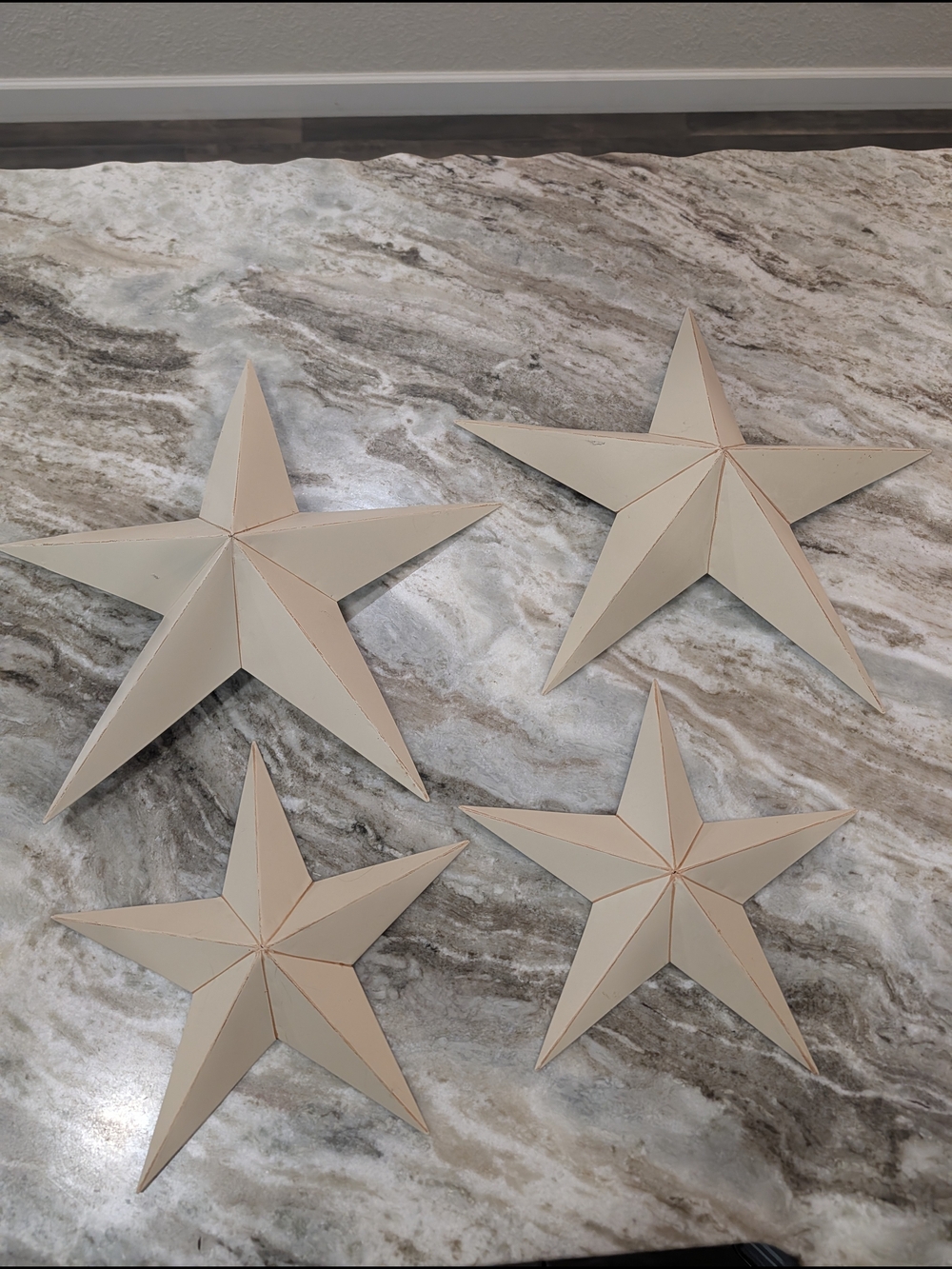 Four Cream Star Wall Accents